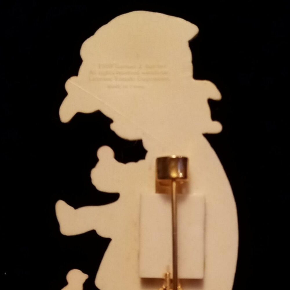 1989 Precious Moments Winter's Song Collectible Brooch Pin by Samuel J. Butcher - Picture 4 of 5